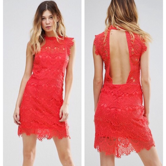 Free People Dresses & Skirts - NWT Free People Daydream Bodycon Red Lace Dress